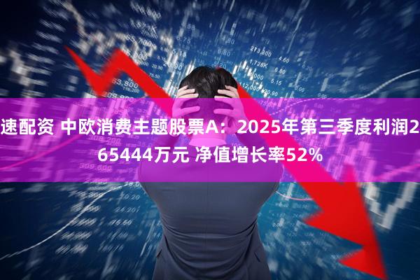 速配资 中欧消费主题股票A：2025年第三季度利润265444万元 净值增长率52%